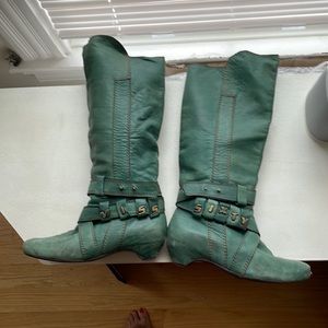 Sea foam Green Miss Sixty Leather Boots size 39